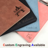3 pcs Custom Leather Portfolio, Vegan Leather Clipboard with Personalised Engraving, Fits for A4/ Legal paper, Document Holder, School/Office Gift
