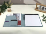 3 pcs Custom Leather Portfolio, Vegan Leather Clipboard with Personalised Engraving, Fits for A4/ Legal paper, Document Holder, School/Office Gift