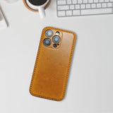 Handmade Premium Cowhide Leather iPhone Case for iPhone 17 Pro/ iPhone 16 Pro/ iPhone 15 Pro / iPhone 14 Pro/ iPhone 13, Engraving iPhone Case