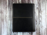 Zipper Monogrammed Leather Padfolio, Letter Size Document/ Notepad Folder, Gift for Him/ Her, for iPad 1/2/ Air (Black)
