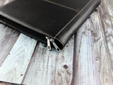 Zipper Monogrammed Leather Padfolio, Letter Size Document/ Notepad Folder, Gift for Him/ Her, for iPad 1/2/ Air (Black)