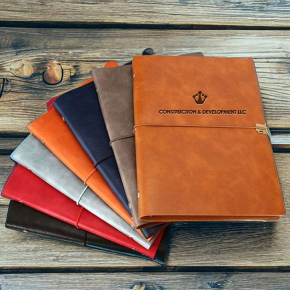 Custom Leather Portfolio A5/ B5, Leather 6 Ring Binder, Leather Notebook, Gift (Brown/ Black/ Orange/ Red/ Navy Blue/ Sky Blue/ Gray)