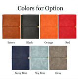 Custom Leather Portfolio A5/ B5, Leather 6 Ring Binder, Leather Notebook, Gift (Brown/ Black/ Orange/ Red/ Navy Blue/ Sky Blue/ Gray)