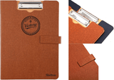 Custom Leather Portfolio Clipboard with Button, Letter Size/A4 /Legal Paper Planner, Meeting Memo/ Menu Clipboard, Office Gift, Coach Gift