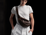 Minimalist Leather Fanny Pack for Women/ Men, Leather Casual Shoulder Sling Bag, Leather Crossbody Chest Bag, Bumper Bag, Gift for Her/ Him