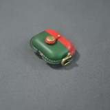 Handmade Christmas Cowhide Leather Earphone Case for AirPods Pro 3/ Pro 2/ Pro / AirPods 3/ 4, Leather AirPods Case One-piece with Buckle