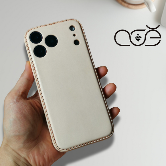 Handmade Original Cowhide Leather iPhone Case for iPhone 17/ iPhone 16/ iPhone 15/ iPhone 14/ iPhone 13, Custom Engraved Leather iPhone Case