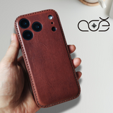 Handmade Premium Cowhide Leather iPhone Case for iPhone 17/ iPhone 16/ iPhone 15/ iPhone 14/ iPhone 13, Custom Engraving Leather iPhone Case