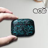 Handmade Vintage Cowhide Leather Earphone Case for AirPods Pro 3/ Pro 2/ Pro/ AirPods 3/ 4, Leather AirPods Case with Embossed Floral Pattern