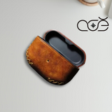 Handmade Vintage Cowhide Leather Earphone Case for Jabra E10/ E8a 2nd Gen, Hand-stitched Leather Jabra Cases