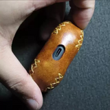 Handmade Vintage Cowhide Leather Earphone Case for Jabra E10/ E8a 2nd Gen, Hand-stitched Leather Jabra Cases