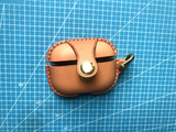 Handmade Premium Cowhide Leather Earphone Case for AirPods Pro 3/ Pro 2/ Pro/ AirPods 3/ 4, Leather AirPods Case One-piece with Buckle