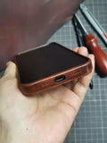 Handmade Premium Full Grain Leather iPhone Case for iPhone 17/ iPhone 16/ iPhone 15/ iPhone 14/ iPhone 13, Buddha Statue Leather iPhone Case