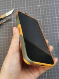 Handmade Camouflage Full Grain Leather iPhone Case for iPhone 17/ iPhone 16/ iPhone 15/ iPhone 14/ 13, Custom Engraved Leather iPhone Case