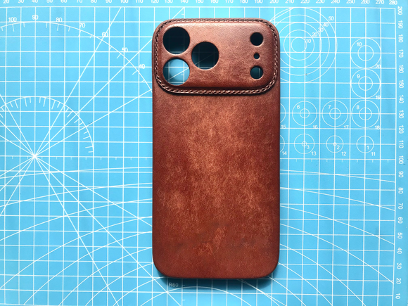 Custom Retro Handmade Cowhide Leather iPhone Case for iPhone 17 Pro Max/ iPhone 17 Pro/ iPhone 16 Pro/15 Pro/14 Pro/13 Pro