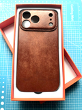 Custom Retro Handmade Cowhide Leather iPhone Case for iPhone 17 Pro Max/ iPhone 17 Pro/ iPhone 16 Pro/15 Pro/14 Pro/13 Pro