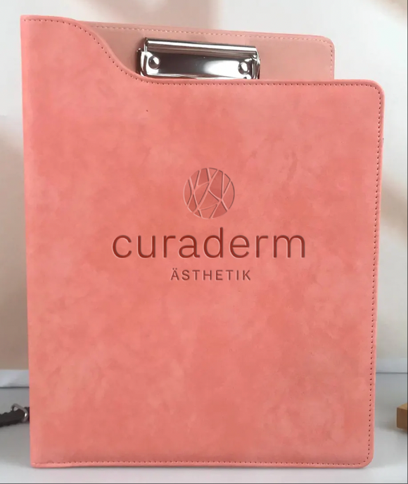 4 pcs Custom Leather Portfolio, Vegan Leather Clipboard with Personalised Engraving, Fits for A4/ Legal paper, Document Holder, School/Office Gift