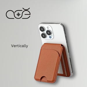 Vegan Leather MagSafe Wallet for iPhone 16/ iPhone 15/ iPhone 14/ iPhone 13/ iPhone 12, Custom MagSafe Stand, Flip MagSafe Card Holder