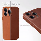 Premium Custom Genuine Leather iPhone Case with MagSafe for iPhone 15/ iPhone 14/ iPhone 13/ iPhone 12, Gift for Him/ Her