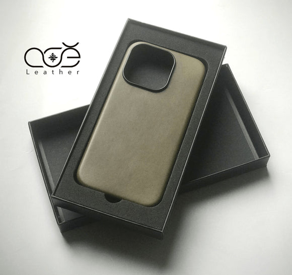 Premium Custom Genuine Leather iPhone Case with MagSafe for iPhone 16/ iPhone 15/ iPhone 14/ iPhone 13/ iPhone 12, Gift for Him/ Her