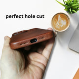 Personalised iPhone 16 Pro Max Handmade Premium Cowhide Leather iPhone Case for iPhone 16 Pro Max/ iPhone 16 Pro