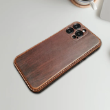 Handmade Premium Cowhide Leather iPhone Case for iPhone 16/ iPhone 15/ iPhone 14/ iPhone 13, Custom Engraving Leather iPhone Case