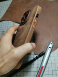 Handmade Vintage Crazy Horse Leather iPhone Case for iPhone 14 Pro Max/ iPhone 14 Pro, Custom Engraving Leather iPhone Case