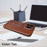 Handmade Vintage Genuine Leather iPhone Case for  iPhone 15 Pro/ iPhone 14 Pro/ iPhone 13, Custom Engraving Leather iPhone Case, Gift 2025