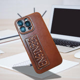 Handmade Vintage Genuine Leather iPhone Case for  iPhone 15 Pro/ iPhone 14 Pro/ iPhone 13, Custom Engraving Leather iPhone Case, Gift 2025