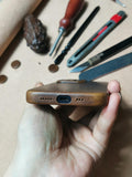Personalised Handmade Premium Cowhide Leather iPhone Case for iPhone 16 Pro/ iPhone 15 Pro/ iPhone 14 Pro/ iPhone 13 Pro, Engraving Gift2024