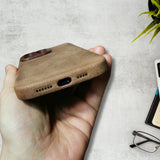 Handmade Vintage Crazy Horse Leather iPhone Case for iPhone 14 Pro Max/ iPhone 14 Pro, Custom Engraving Leather iPhone Case