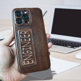 Handmade Vintage Genuine Leather iPhone Case for  iPhone 15 Pro/ iPhone 14 Pro/ iPhone 13, Custom Engraving Leather iPhone Case, Gift 2025