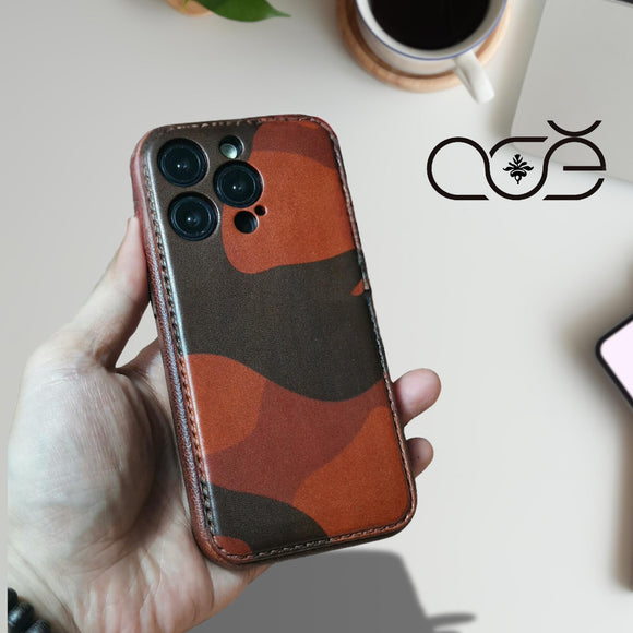 Handmade Vintage Genuine Leather iPhone Case for iPhone 15 Pro/ iPhone 14/ iPhone 13, Custom Engraving iPhone Case