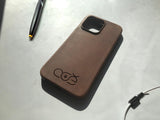 Handmade Vintage Cowhide Leather iPhone Case for iPhone 16/ iPhone 15/ iPhone 14/ iPhone 13, Custom Engraving Leather iPhone Case