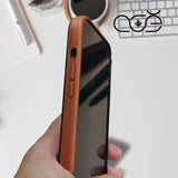 Handmade Premium Cowhide Leather iPhone Case for iPhone 16/ iPhone 15/ iPhone 14/ iPhone 13, Custom Engraving Leather iPhone Case