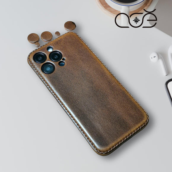 Handmade Premium Cowhide Leather iPhone Case for iPhone 16/ iPhone 15/ iPhone 14/ iPhone 13, Custom Engraving Leather iPhone Case, Gift 2024
