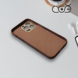 جراب آيفون مصنوع يدويًا من جلد البقر العتيق، متوافق مع آيفون 15 برو/ آيفون 14 برو/ آيفون 13، جراب آيفون جلدي قابل للنقش حسب الطلب