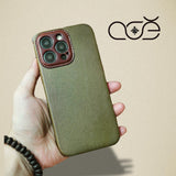 Handmade Italian Genuine Leather iPhone Case for iPhone 15 Pro/ iPhone 14 Pro/ iPhone 13 Pro, Custom Engraving iPhone Case