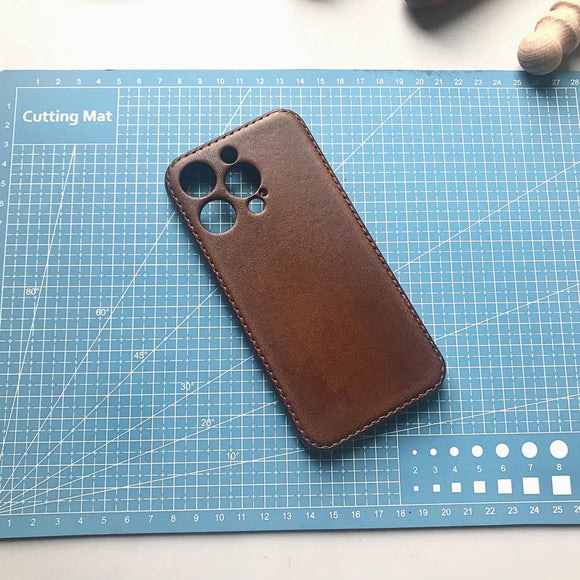 Cowhide Leather iPhone 16 Pro Case for iPhone 16/ iPhone 15/ iPhone 14/ iPhone 13, Custom Engraving Leather iPhone Case