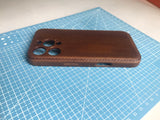Cowhide Leather iPhone 16 Pro Case for iPhone 16/ iPhone 15/ iPhone 14/ iPhone 13, Custom Engraving Leather iPhone Case