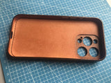 Cowhide Leather iPhone 16 Pro Case for iPhone 16/ iPhone 15/ iPhone 14/ iPhone 13, Custom Engraving Leather iPhone Case