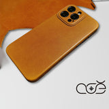 Handmade Premium Cowhide Leather iPhone Case for iPhone 16/ iPhone 15/ iPhone 14/ iPhone 13, Custom Engraving Leather iPhone Case