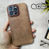 Handmade Vintage Crazy Horse Leather iPhone Case for iPhone 14 Pro Max/ iPhone 14 Pro, Custom Engraving Leather iPhone Case