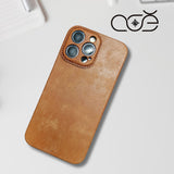 Handmade Vintage Cowhide Leather iPhone Case for iPhone 16 Pro/ iPhone 15 Pro/ iPhone 14 Pro/ iPhone 13 Pro, Engraving iPhone Case