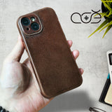 Handmade Italian Cowhide Leather iPhone Case for iPhone 15/ iPhone 14/ iPhone 13, Custom Engraving Leather iPhone Case