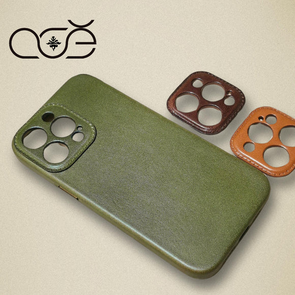 Handmade Italian Genuine Leather iPhone Case for iPhone 15 Pro/ iPhone 14 Pro/ iPhone 13 Pro, Custom Engraving iPhone Case