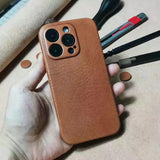 Personalised Handmade Italian Cowhide Leather iPhone Case for iPhone 16 Pro/ iPhone 15 Pro/ iPhone 14 Pro/ iPhone 13 Pro