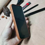 Personalised Handmade Italian Cowhide Leather iPhone Case for iPhone 16 Pro/ iPhone 15 Pro/ iPhone 14 Pro/ iPhone 13 Pro