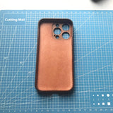Cowhide Leather iPhone 16 Pro Case for iPhone 16/ iPhone 15/ iPhone 14/ iPhone 13, Custom Engraving Leather iPhone Case