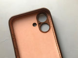 Handmade Premium Cowhide Leather iPhone Case for iPhone 16/ iPhone 15/ iPhone 14/ iPhone 13, Custom Engraving Leather iPhone Case